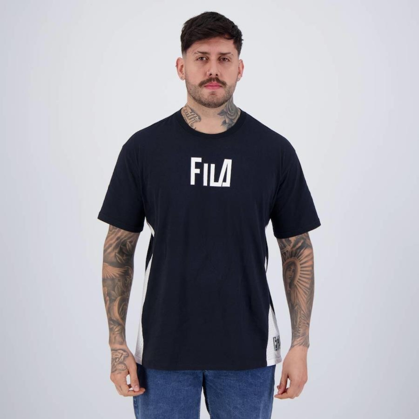 Camiseta Fila Manga Curta Street Hop Classic Oversized - Masculina - Foto 1