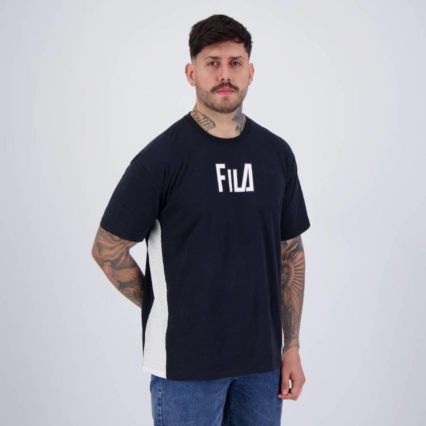 Camiseta Fila Manga Curta Street Hop Classic Oversized - Masculina - Foto 2