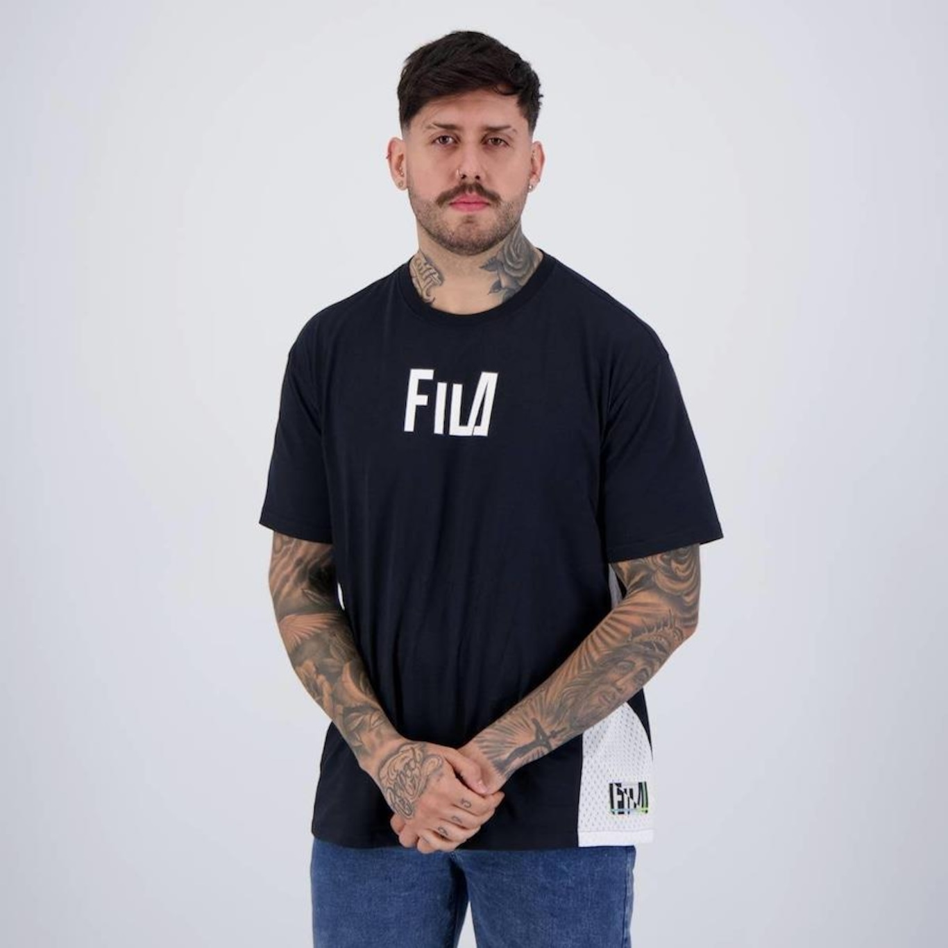 Camiseta Fila Manga Curta Street Hop Classic Oversized - Masculina - Foto 3