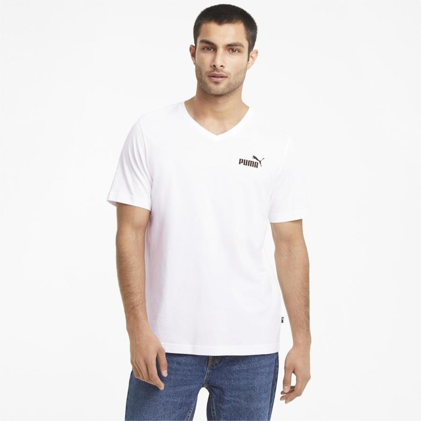 Camiseta Puma Essentials V-Neck Masculina - Foto 1