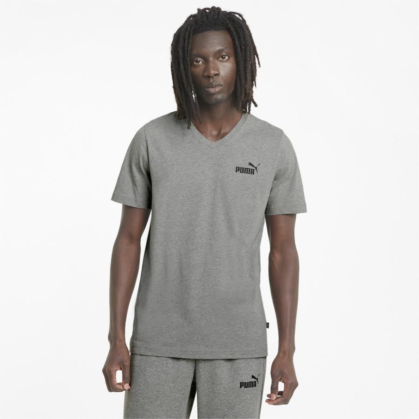 Camiseta Puma Essentials V-Neck Masculina - Foto 1