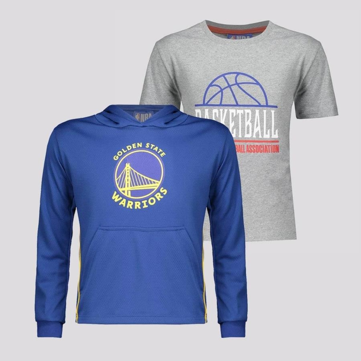 Kit Nba Camiseta e Blusão Golden State - Infantil - Foto 1