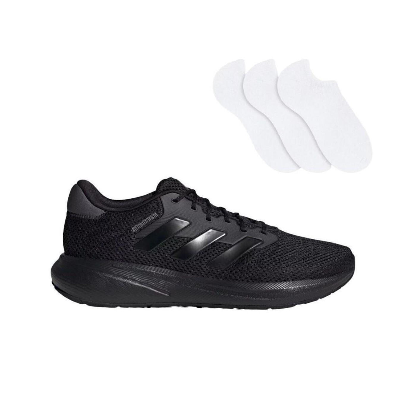 Kit Tênis adidas Response Runner + 3 Pares de Meias - Unissex - Foto 1