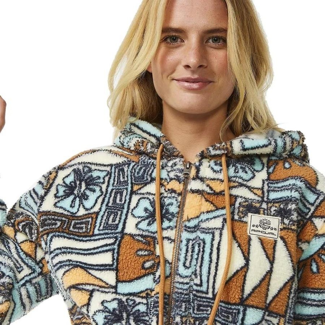 Blusão de Moletom Rip Curl Block Party Printed Fleece Dusty Blue - Feminino - Foto 3