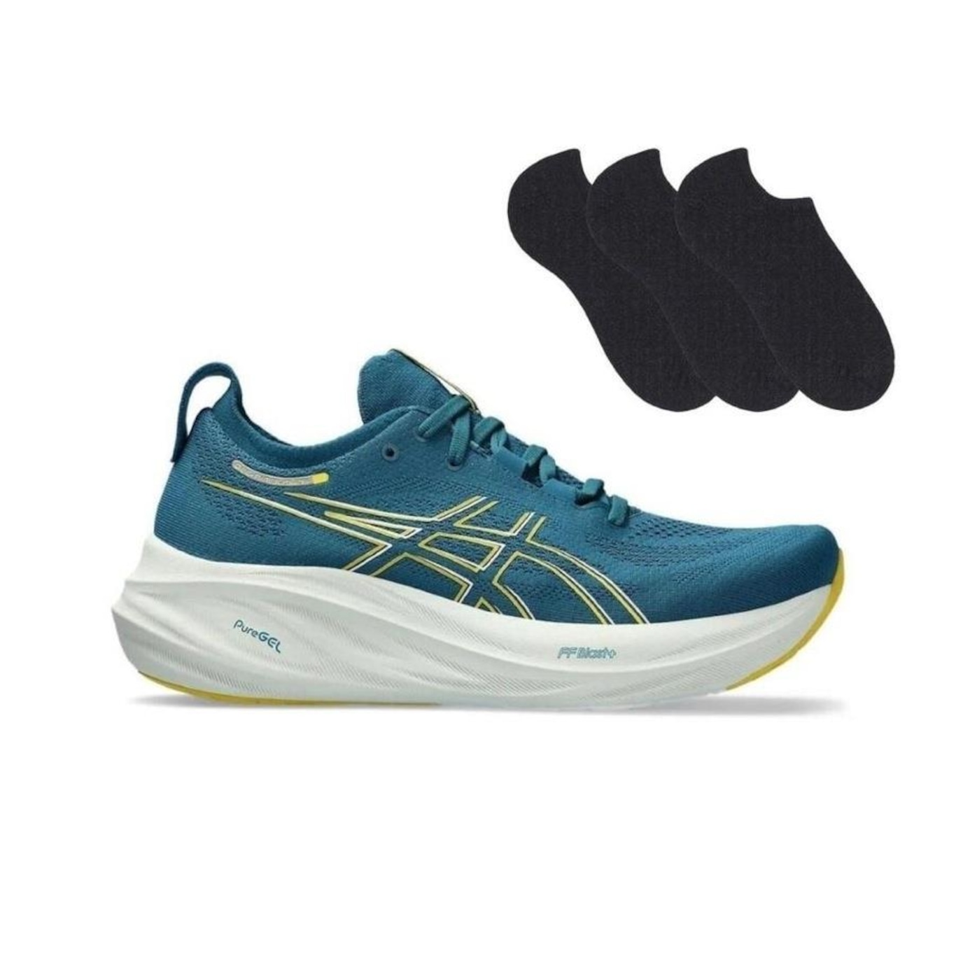 Kit Tênis Asics Gel-Nimbus 26 Masculino + 3 Pares de Meias - Foto 1