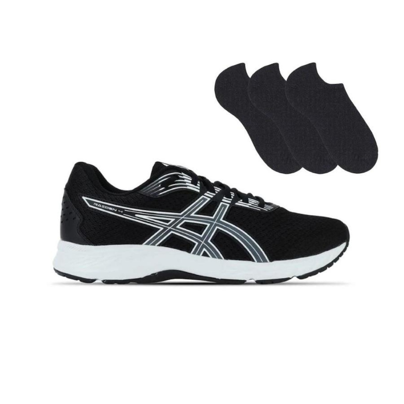 Kit Tênis Asics Raiden 4 Masculino + 3 Pares de Meias - Foto 1