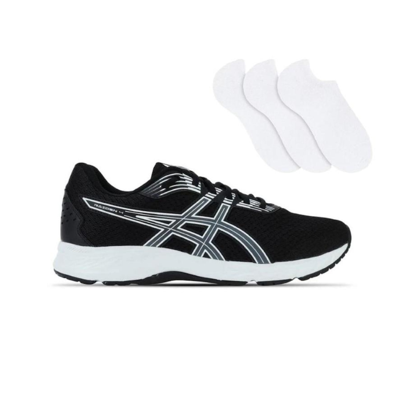 Kit Tênis Asics Raiden 4 Masculino + 3 Pares de Meias - Foto 1