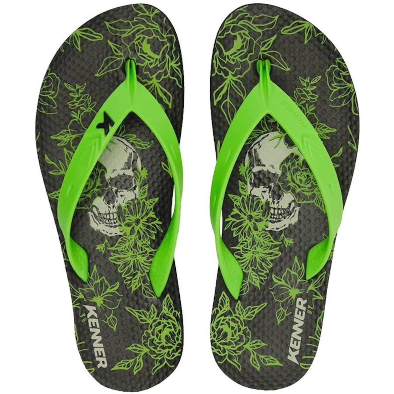 Chinelo Kenner Summer Caveira Floral - Masculino - Foto 2