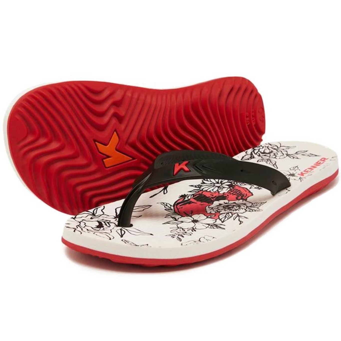 Chinelo Kenner Summer Caveira Floral - Masculino - Foto 1