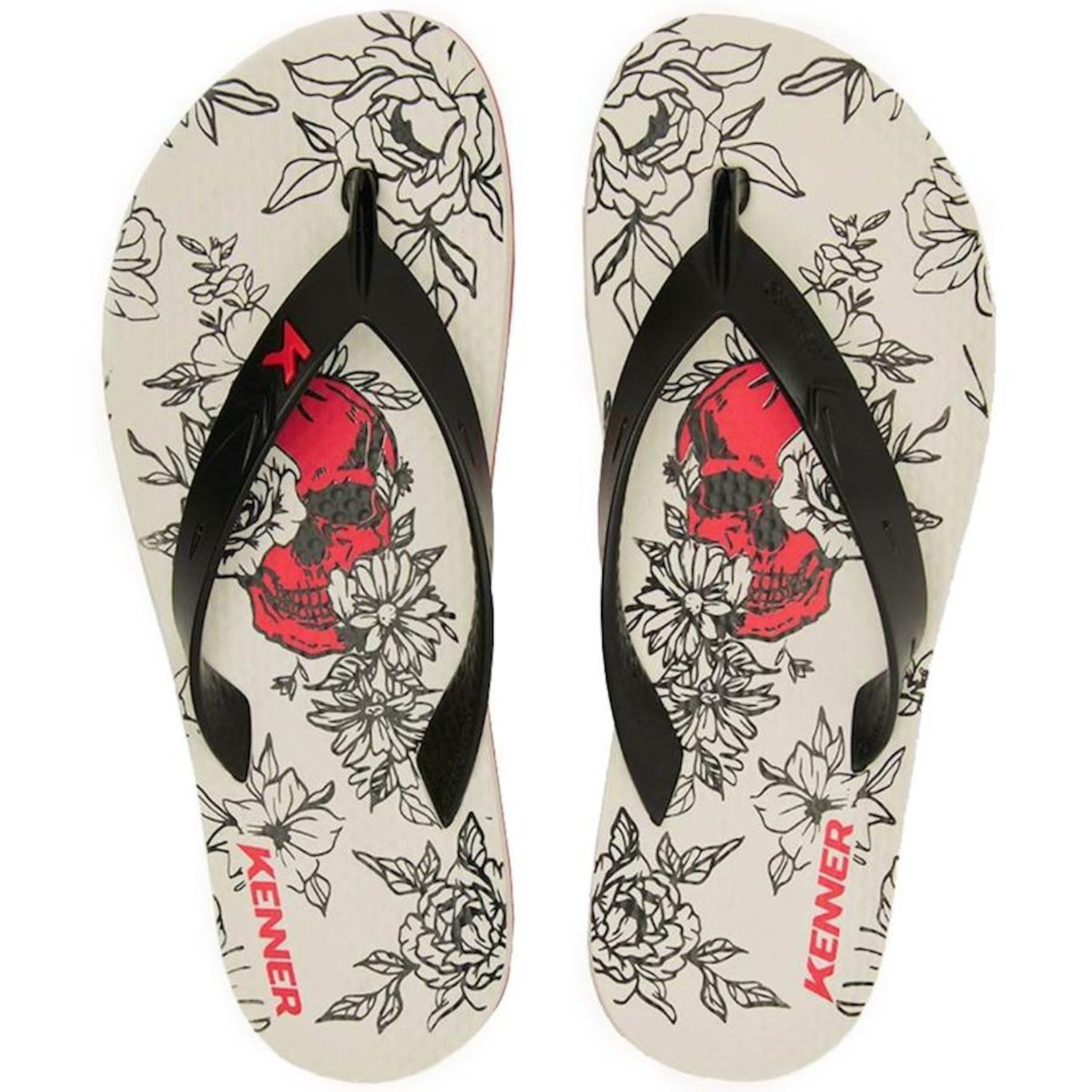 Chinelo Kenner Summer Caveira Floral - Masculino - Foto 2