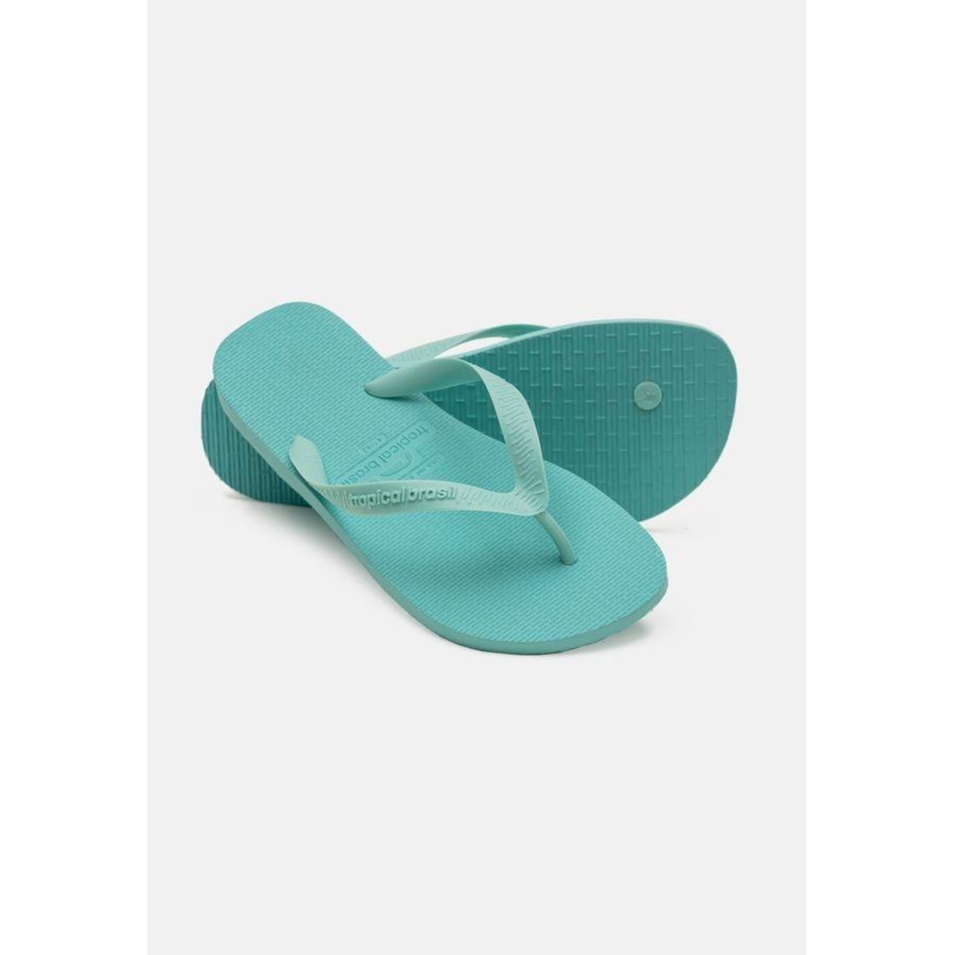 Chinelo Tropical Brasil Bi-Color Ciano - Unissex - Foto 4