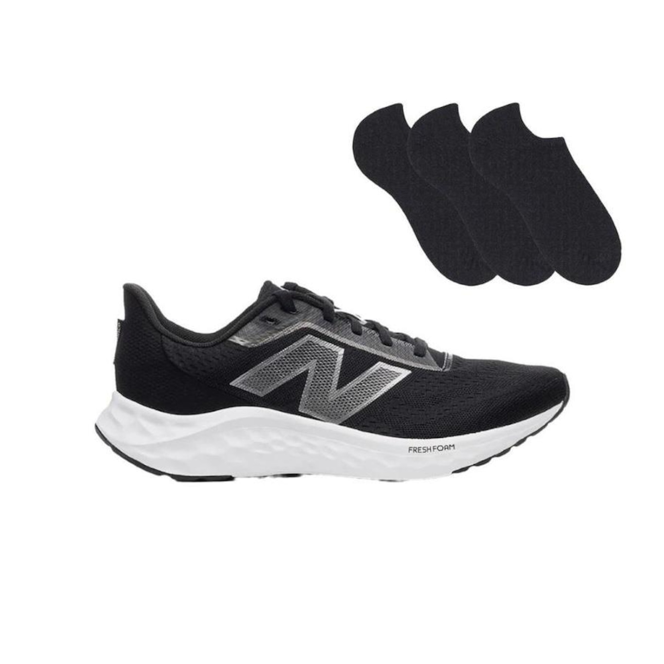 Kit Tênis New Balance Fresh Foam Arishi V4 Feminino + 3 Pares de Meias - Foto 1