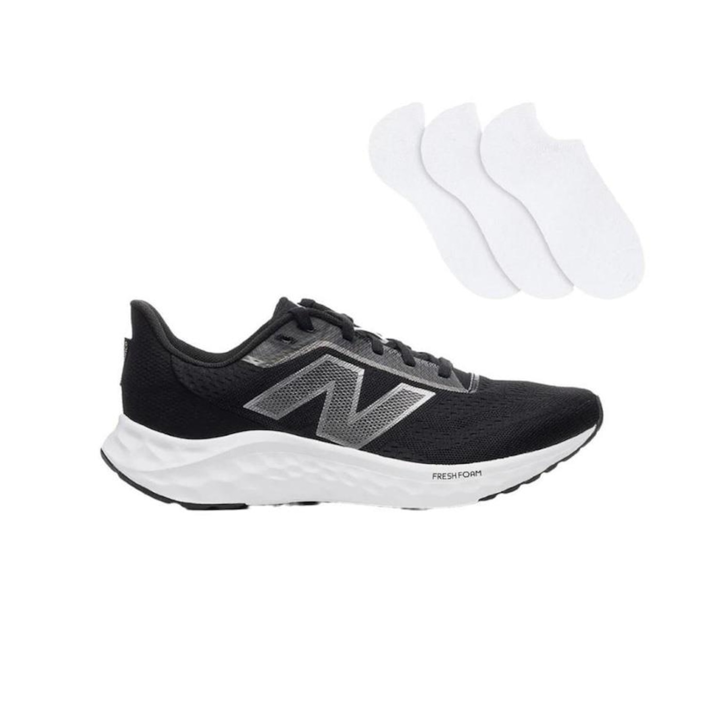 Kit Tênis New Balance Fresh Foam Arishi V4 Feminino + 3 Pares de Meias - Foto 1