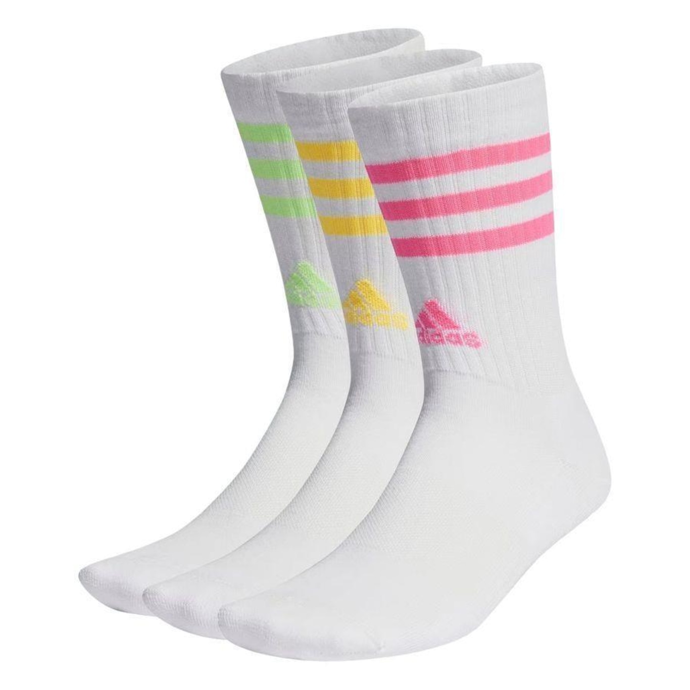 Meia Cano Longo adidas 3 Listras - 3 Pares - Unissex - Foto 1