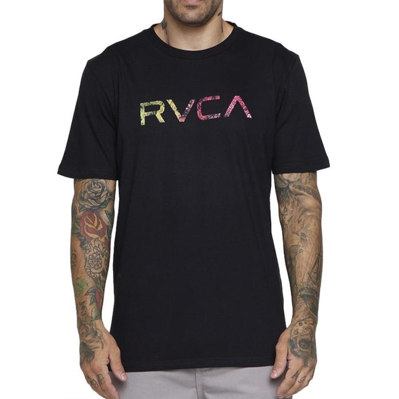 Camiseta Rvca Floral Frame - Masculina - Foto 1