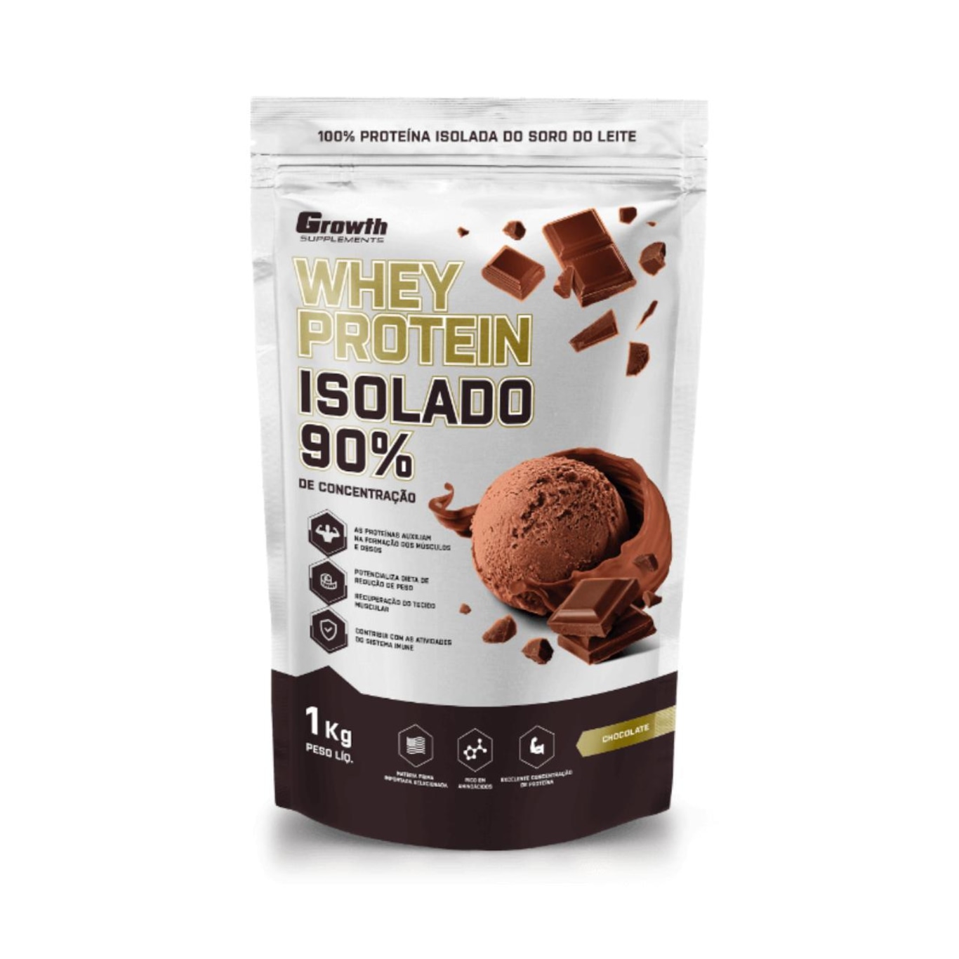 Whey Protein Isolado Growth Supplements 90% 1000g - Foto 1