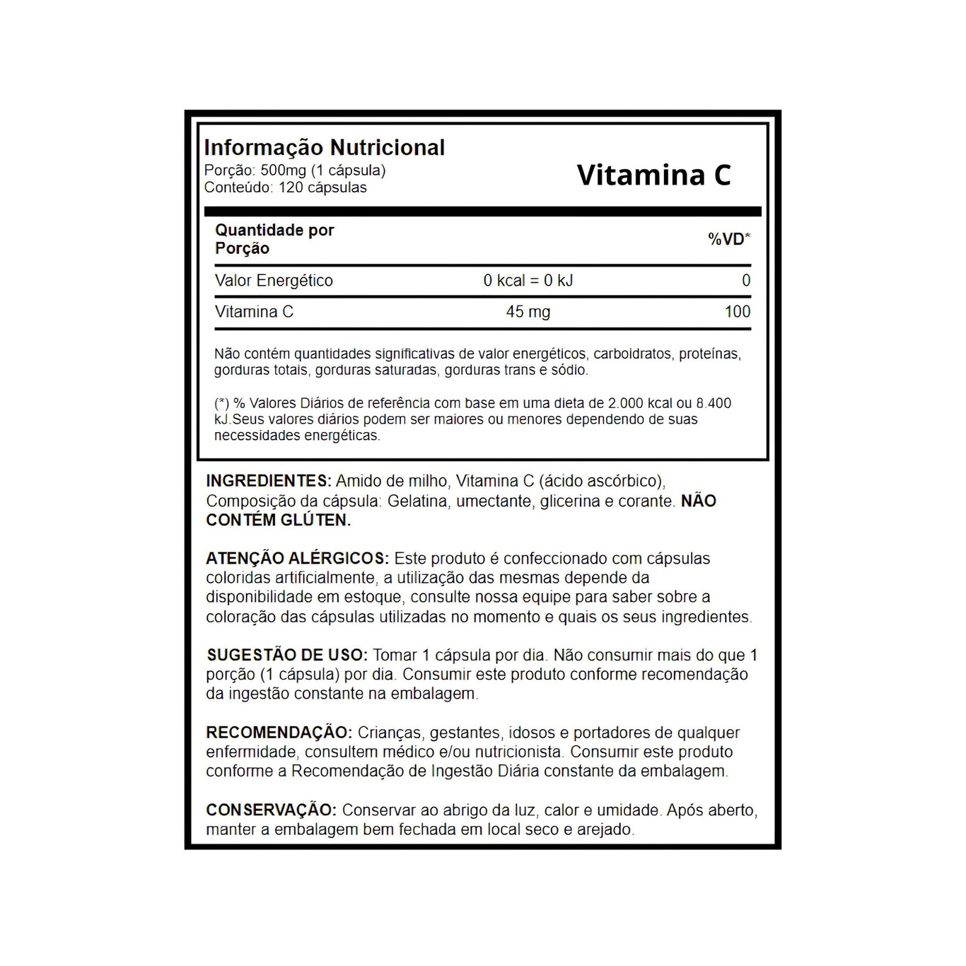 Vitamina C 120 Caps Growth Supplements - Foto 2