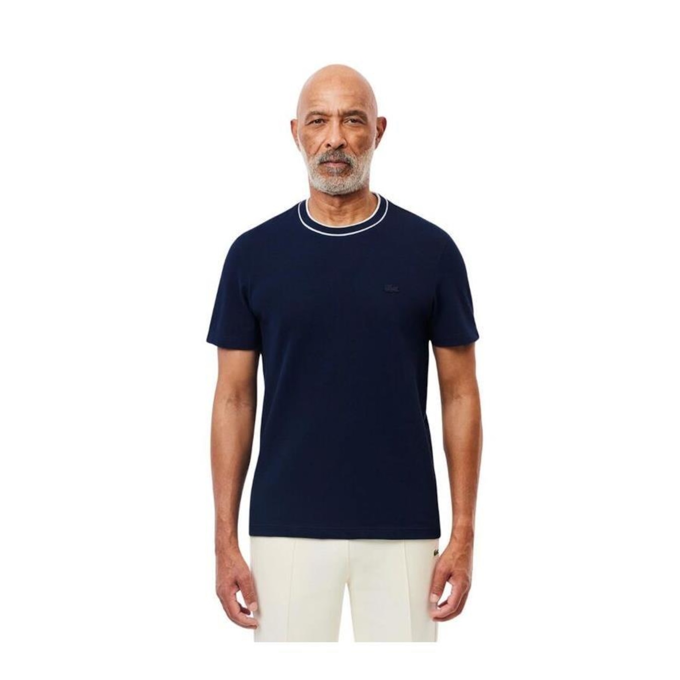 Camiseta Lacoste de Piqué Com Gola Listrada em Stretch - Masculina - Foto 1