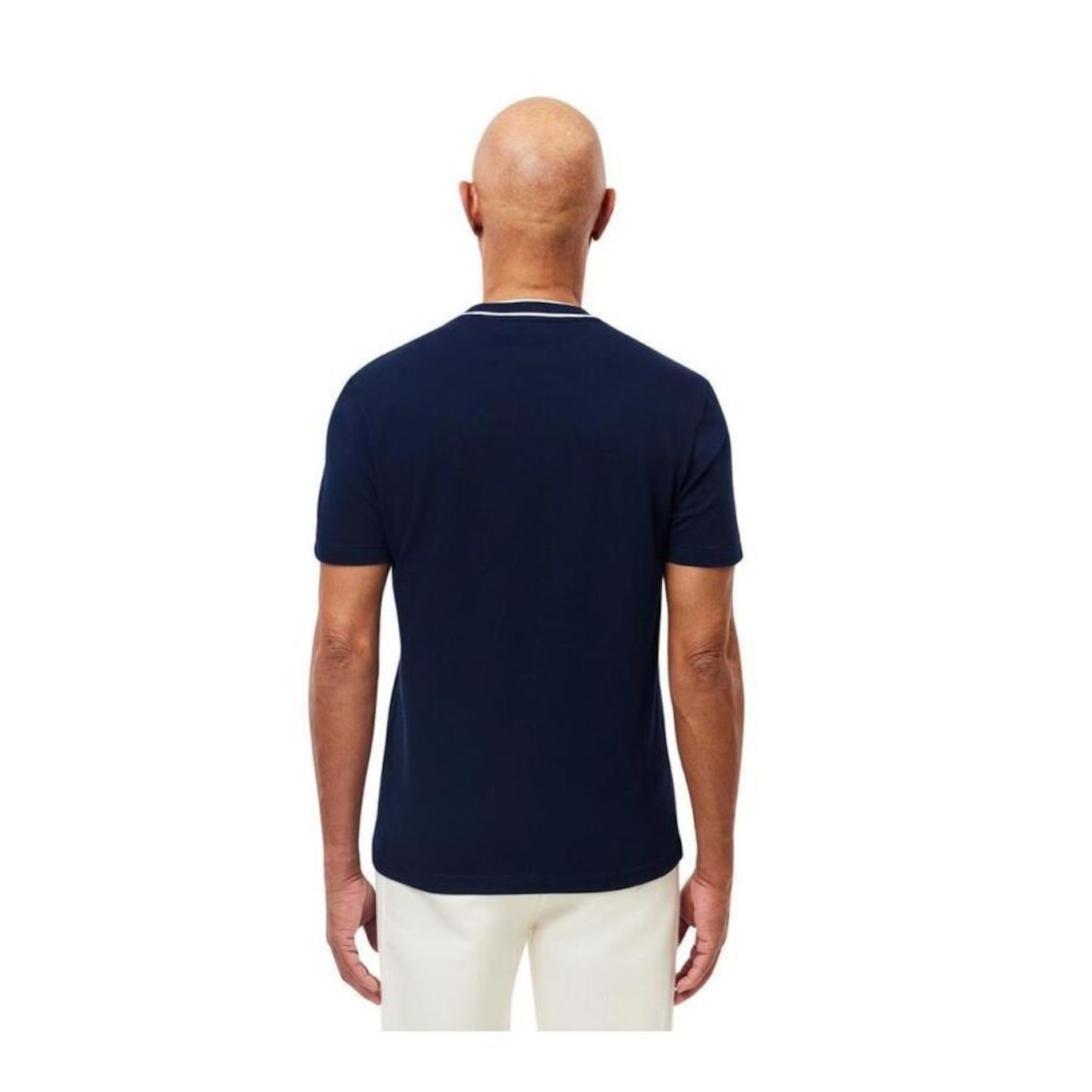 Camiseta Lacoste de Piqué Com Gola Listrada em Stretch - Masculina - Foto 2