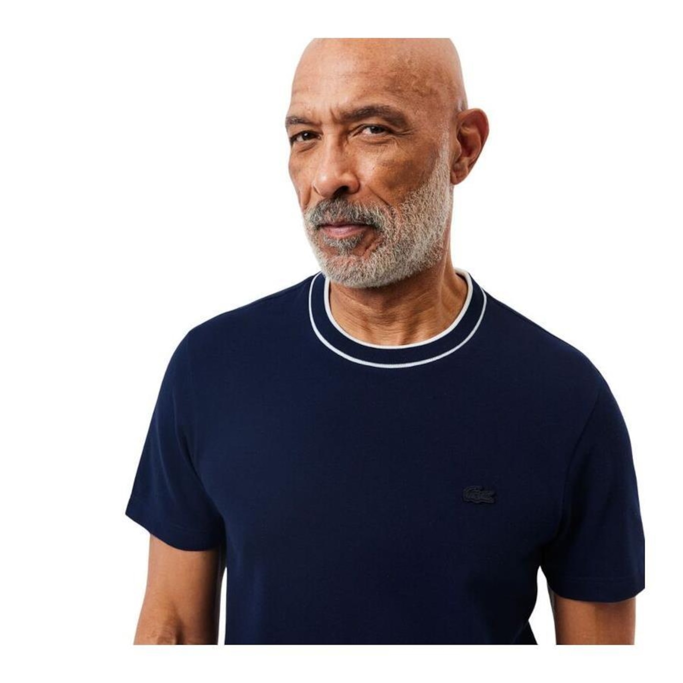 Camiseta Lacoste de Piqué Com Gola Listrada em Stretch - Masculina - Foto 3