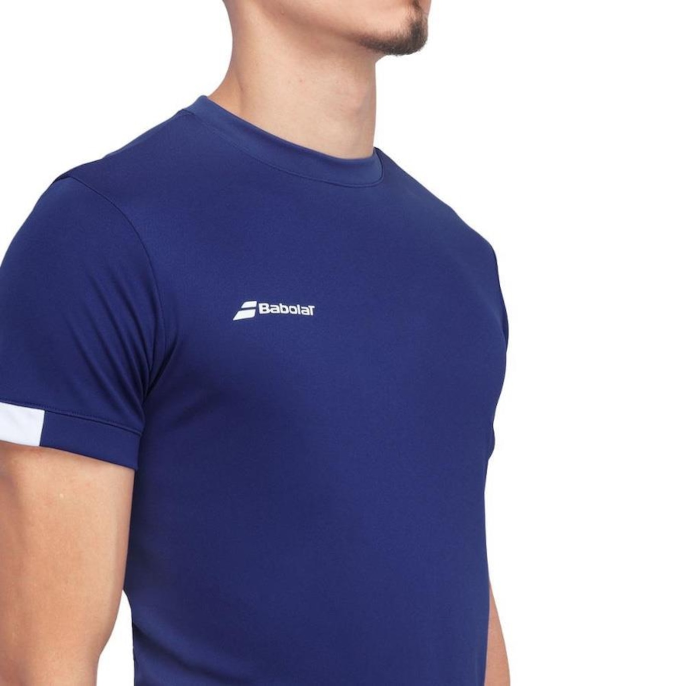 Camiseta Babolat Play Neck Tee - Masculina - Foto 4