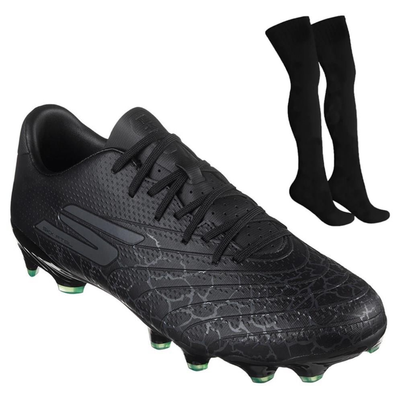 Kit Chuteira de Campo Skechers SKX 1.5 Academy + Meião - Adulto - Foto 1