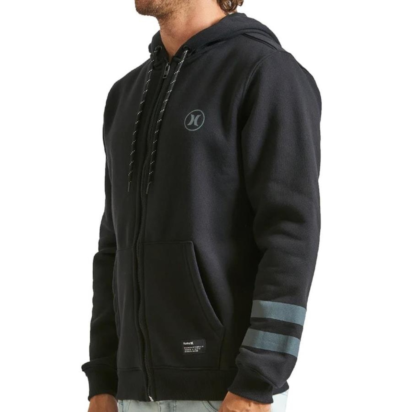 Jaqueta de Moletom Hurley Aberto Circle Icon Masculina - Foto 3