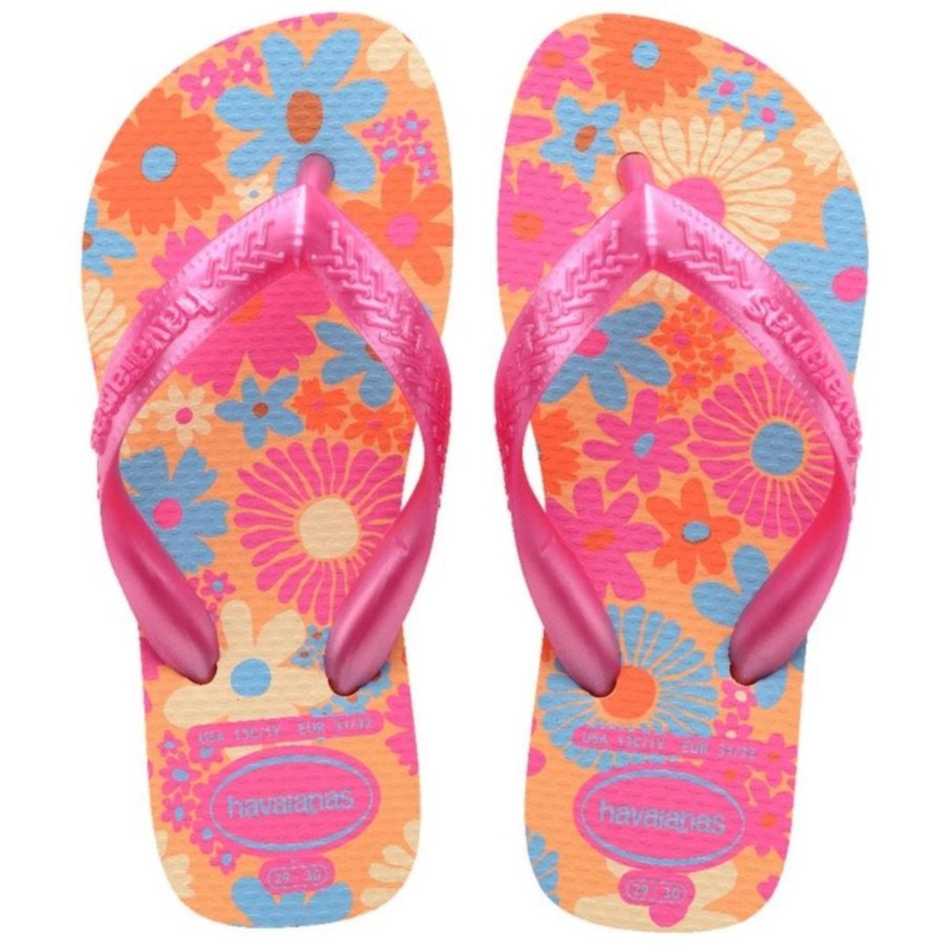 Chinelo Havaianas Flores - Infantil - Foto 1