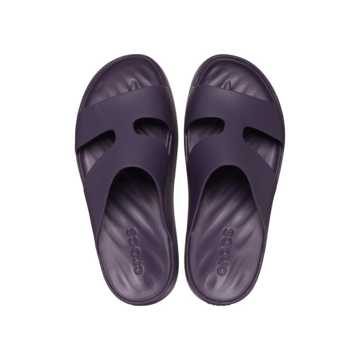 Sandália Crocs Getaway Platform H-Strap Dark Iris - Feminino - Foto 5