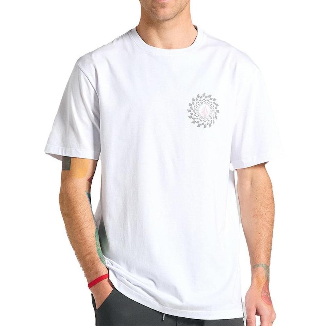 Camiseta Volcom Rabbit Hole Sm25 Masculina Branco - Foto 1