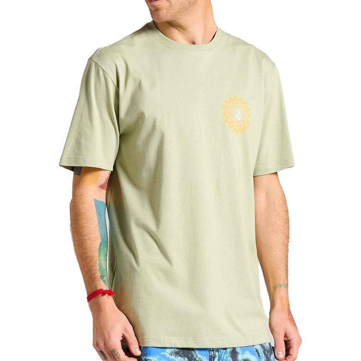 Camiseta Volcom Rabbit Hole Sm25 Masculina Verde Médio - Foto 1