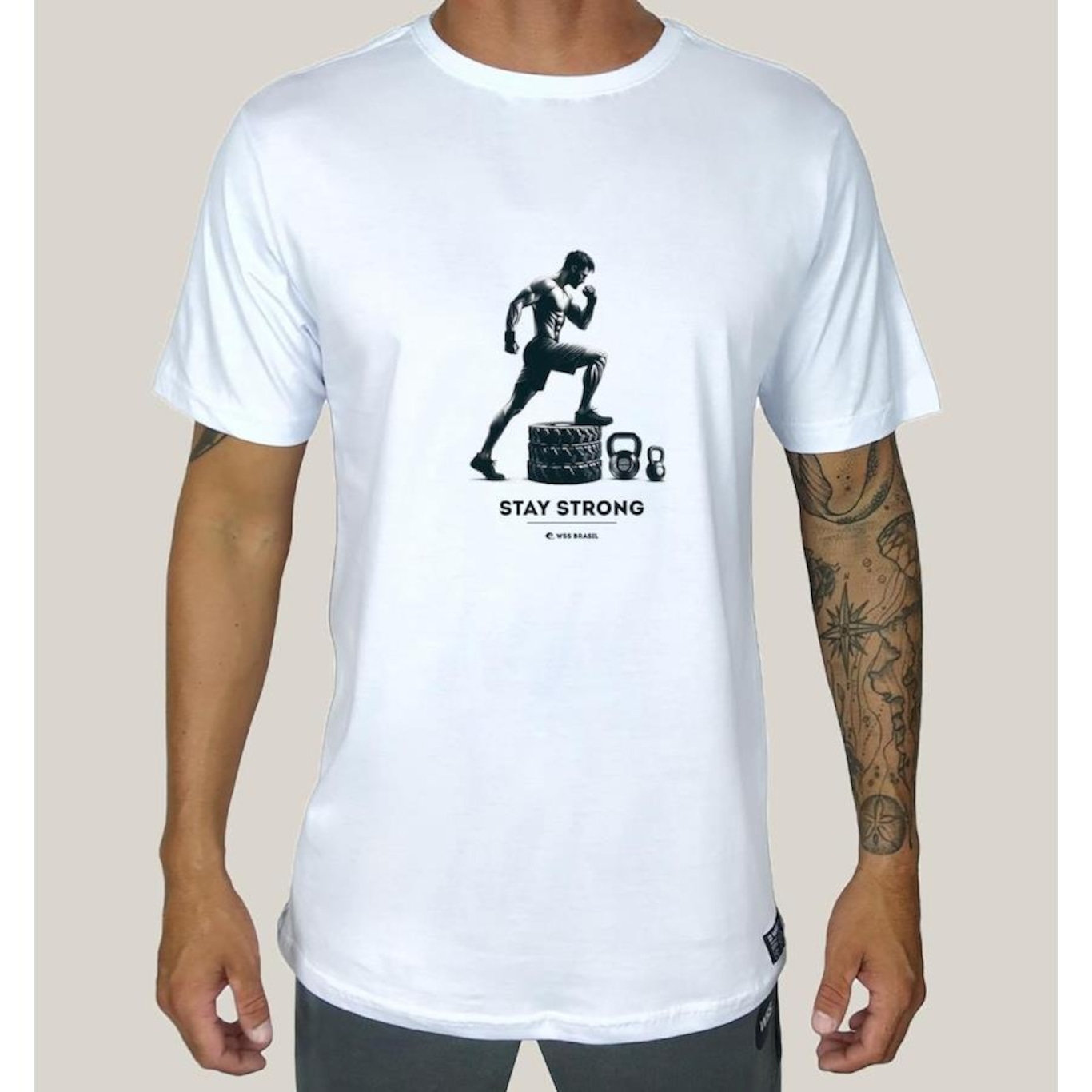 Camiseta WSS Brasil Algodão Prime Wss Old School Gym - Masculina - Foto 1