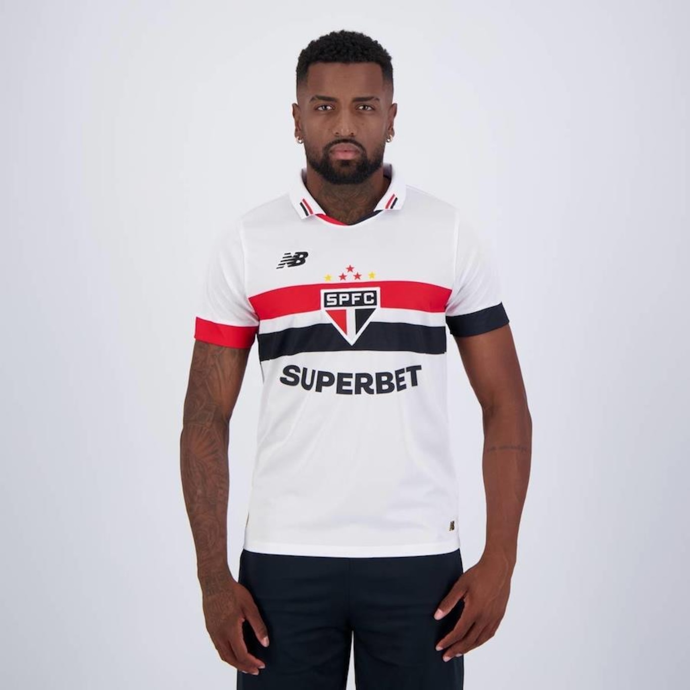 Camisa do São Paulo I 2024 New Balance com Patrocínio 10 Luciano - Masculina - Foto 1