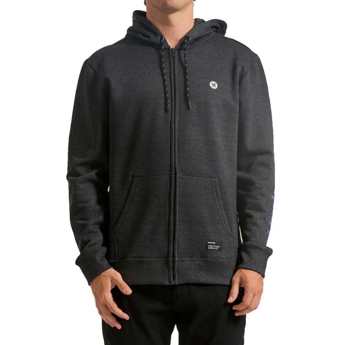 Jaqueta de Moletom Aberto Hurley Transfer Only Masculina - Foto 1