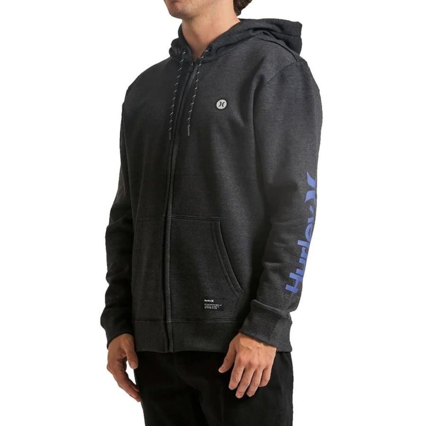 Jaqueta de Moletom Aberto Hurley Transfer Only Masculina - Foto 3