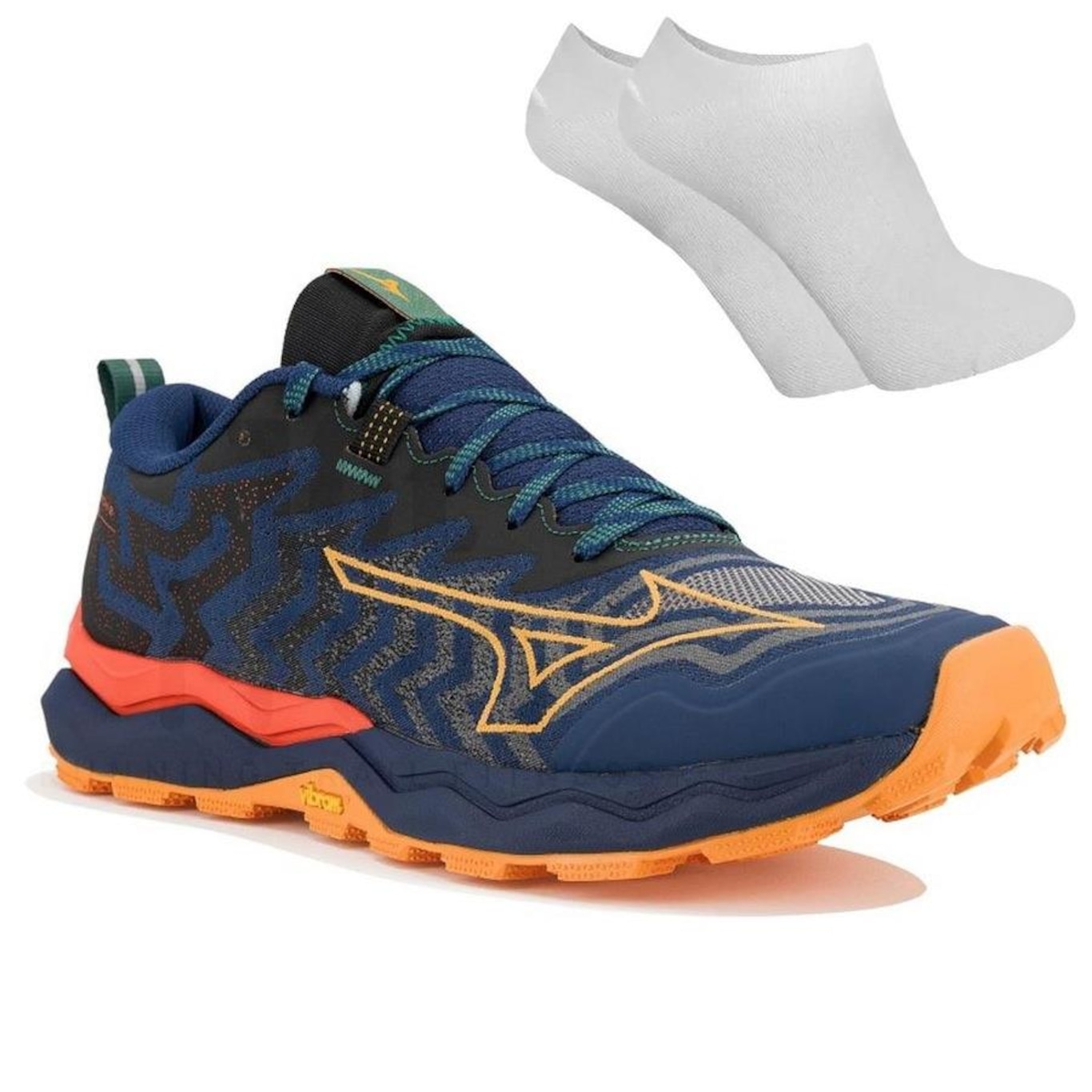 Kit Tênis Mizuno Trail Daichi 8 - Masculino + Meia - Foto 1