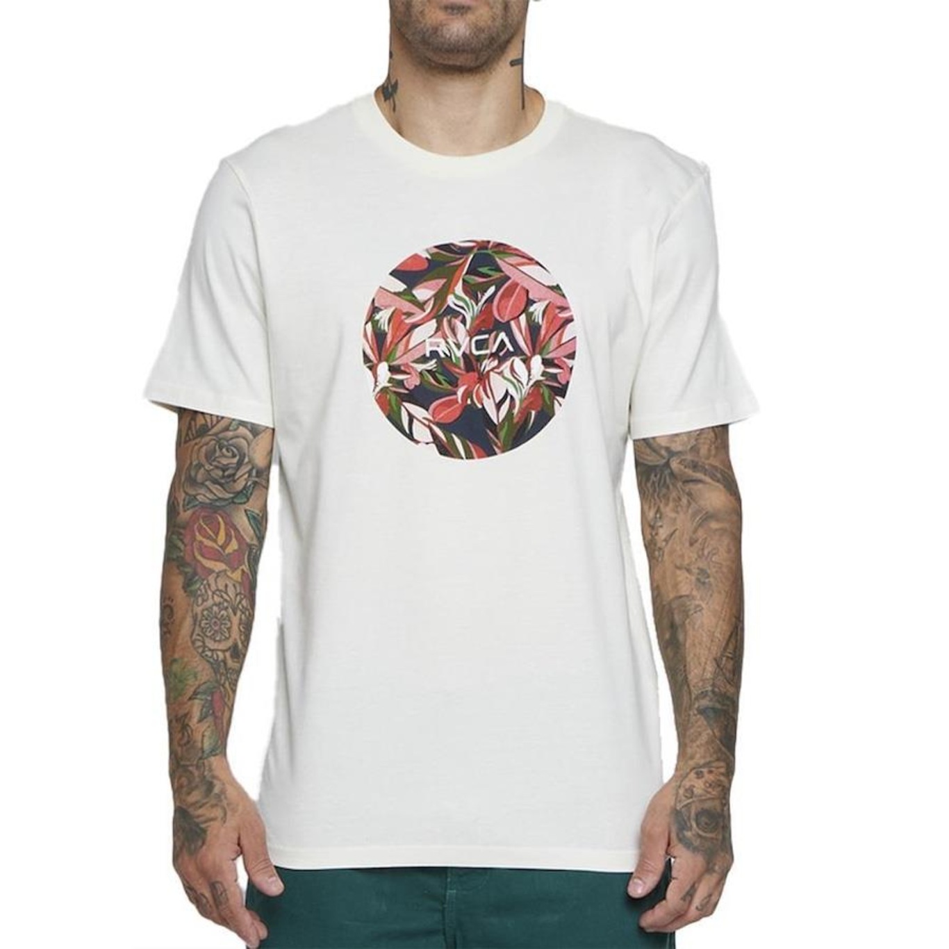 Camiseta Rvca Motors Floral - Masculina - Foto 1