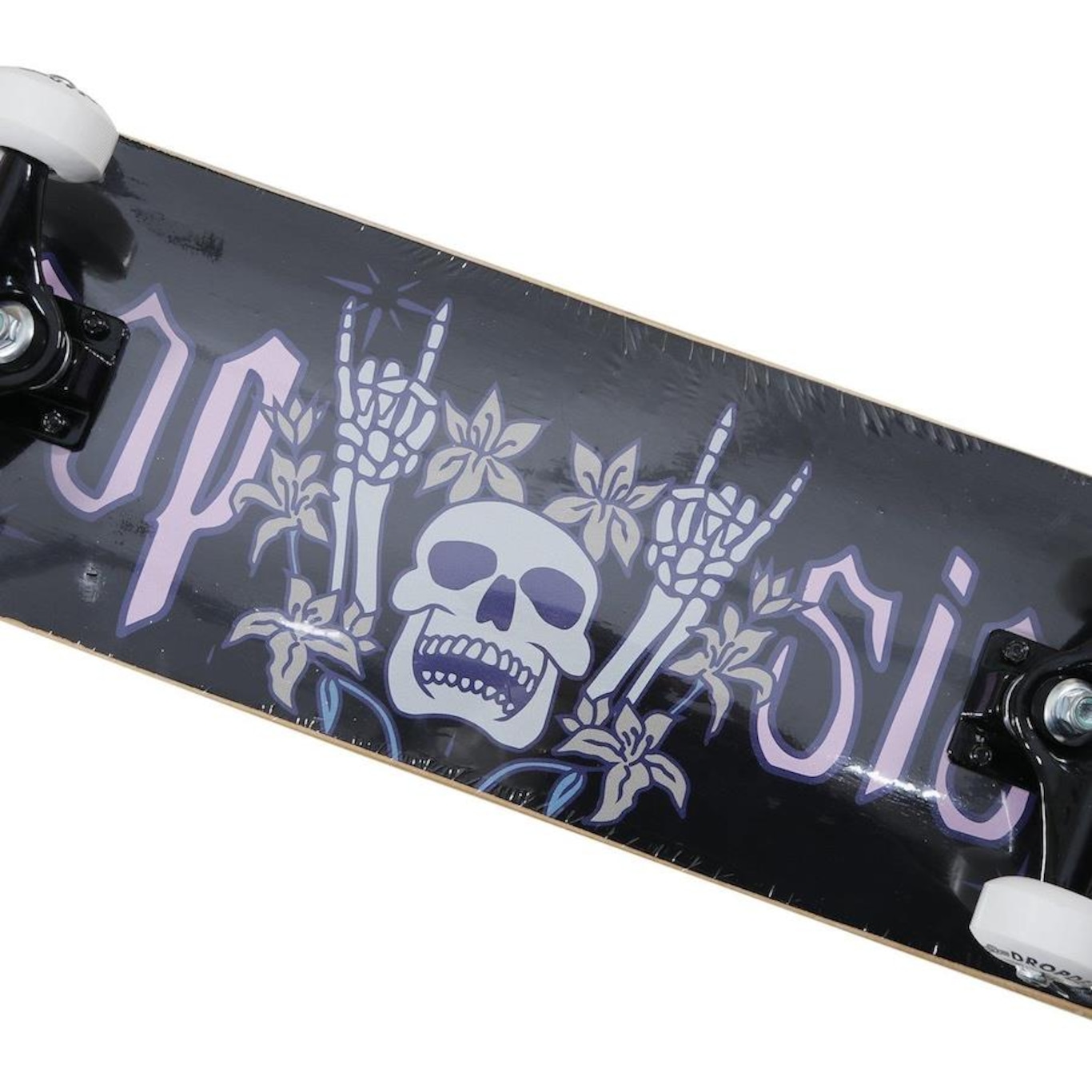 Skate Montado Drop Sista Skull Logo Iniciante Tamanho 8.0 Preto - Foto 3