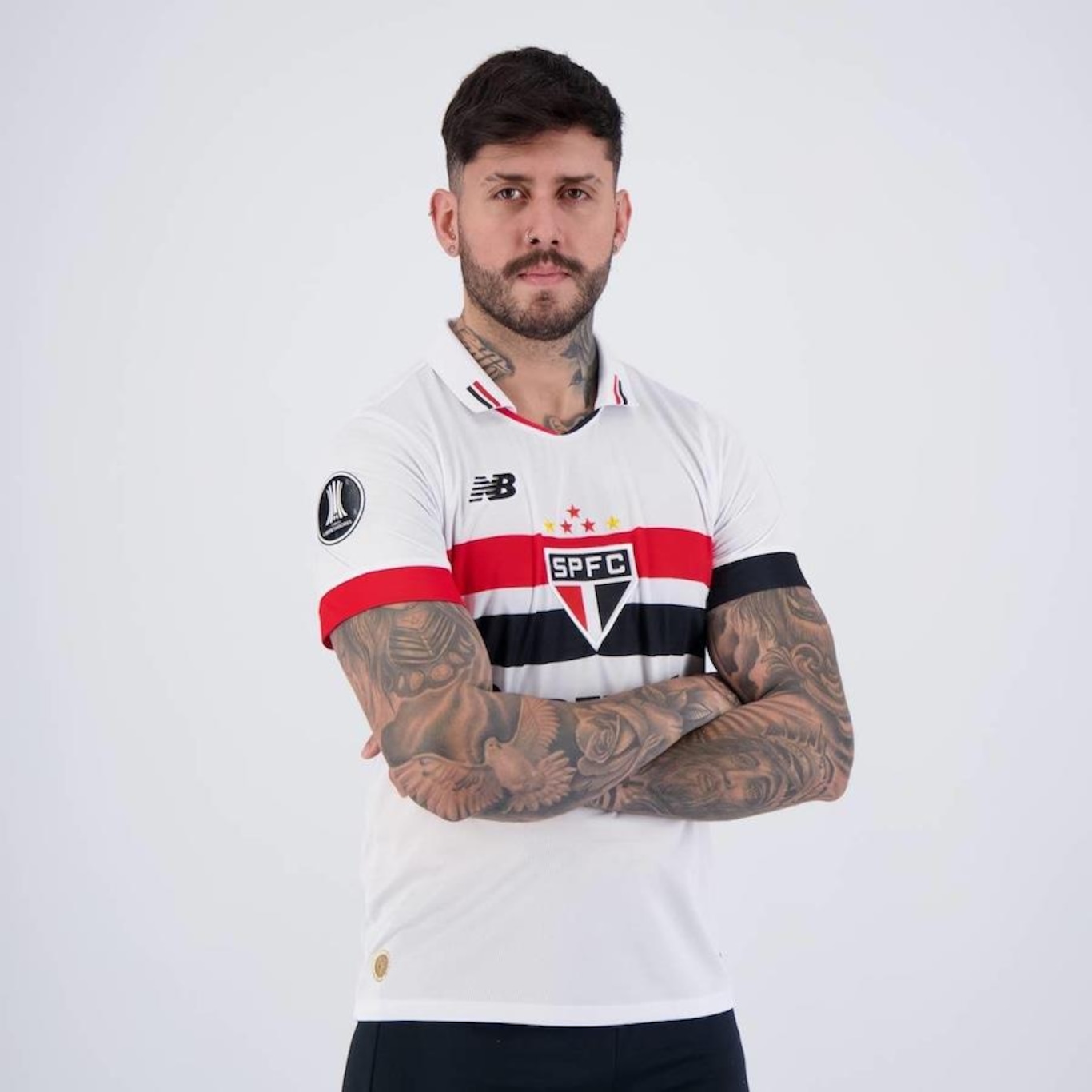 Camisa do São Paulo I 2024 com Patrocínio Patch Libertadores New Balance - Masculina - Foto 2