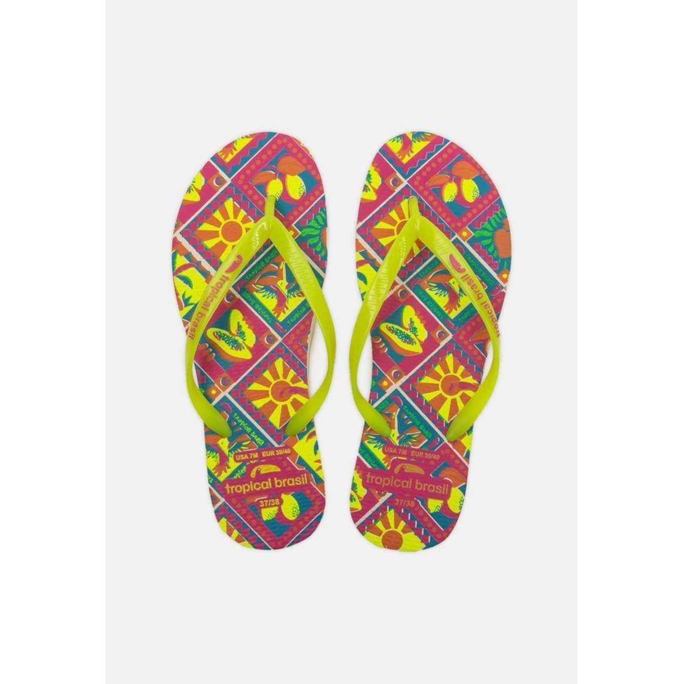 Chinelo Tropical Brasil Estampado Slim - Feminino - Foto 1