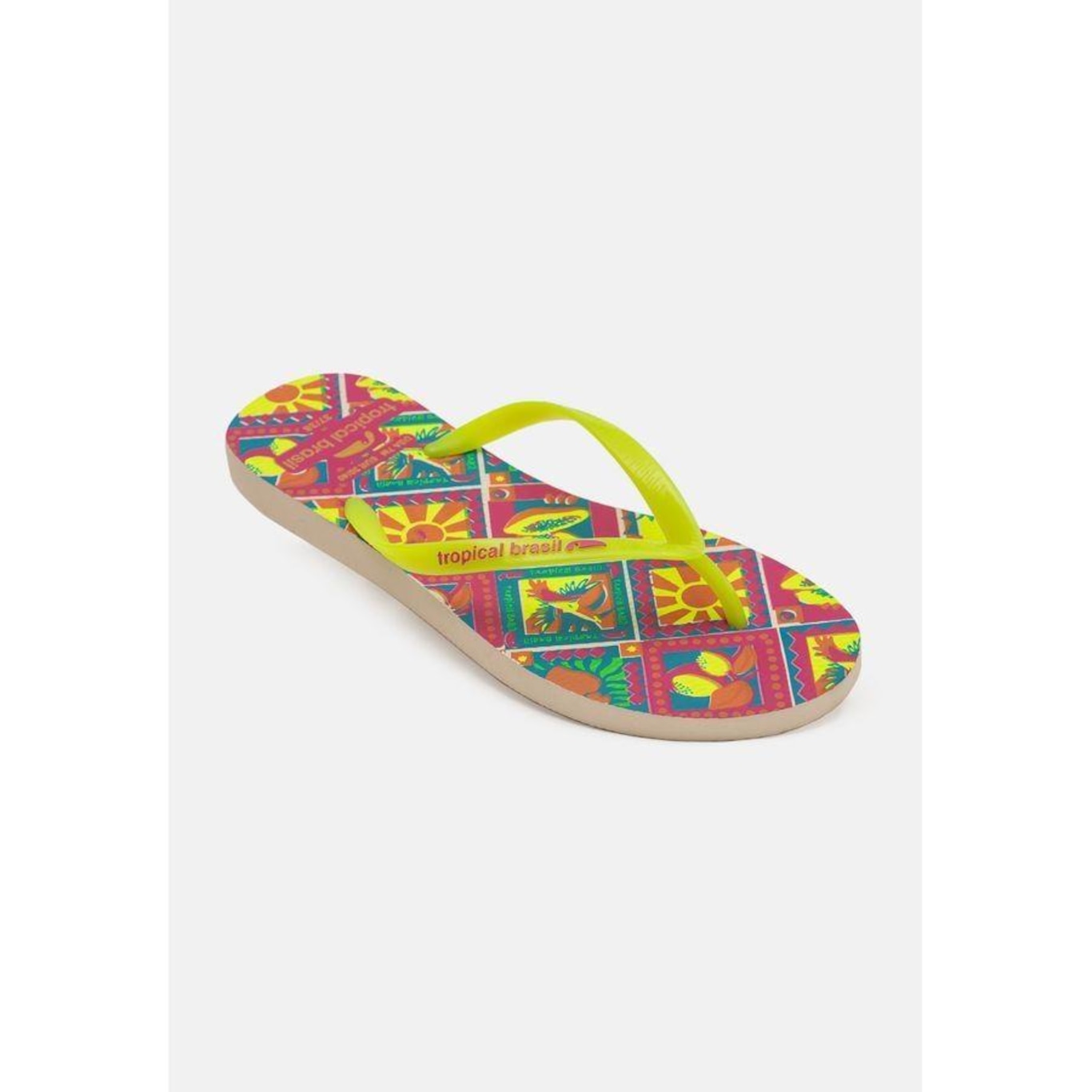 Chinelo Tropical Brasil Estampado Slim - Feminino - Foto 3