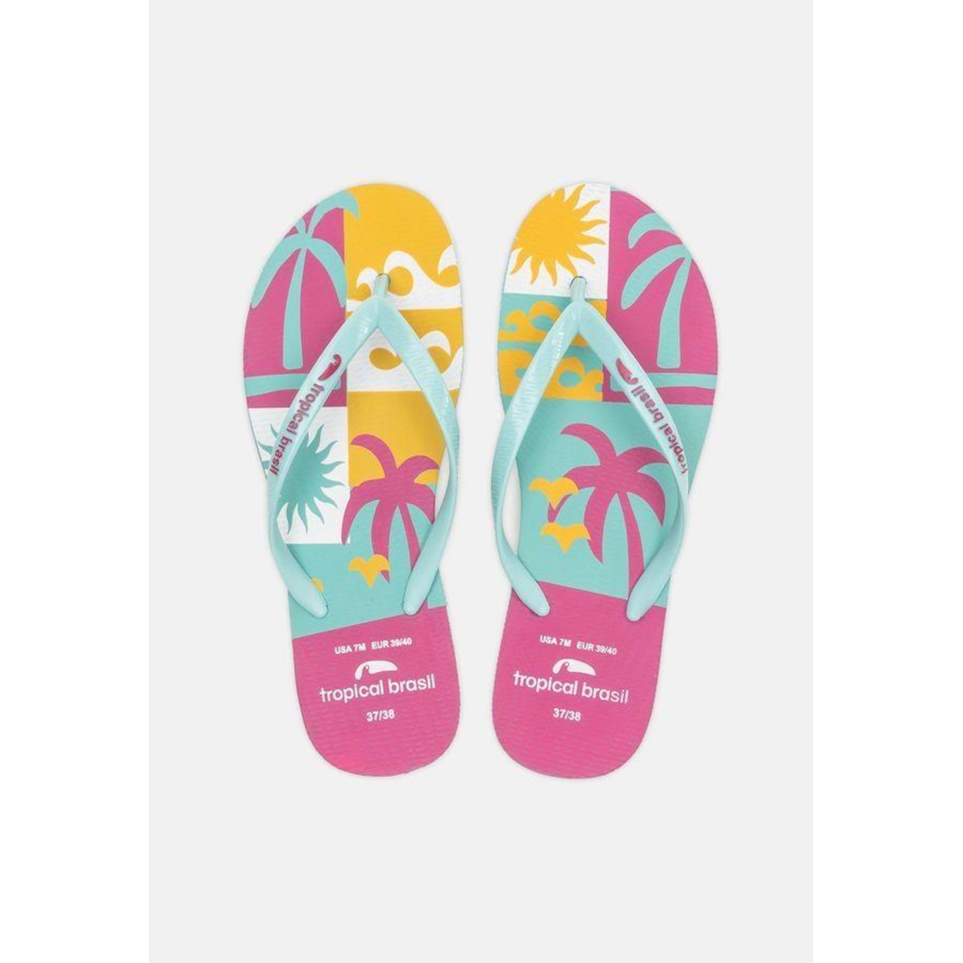 Chinelo Tropical Brasil Estampado Slim - Feminino - Foto 1