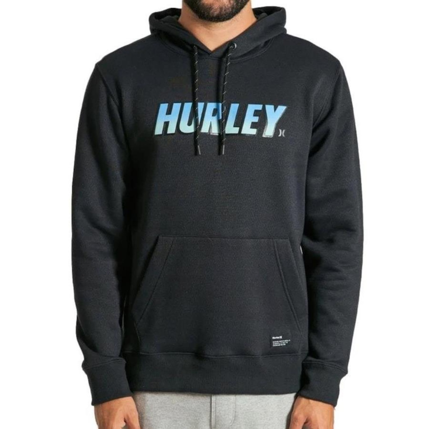 Blusão de Moletom Canguru com Capuz Hurley Fastlane - Masculino - Foto 1