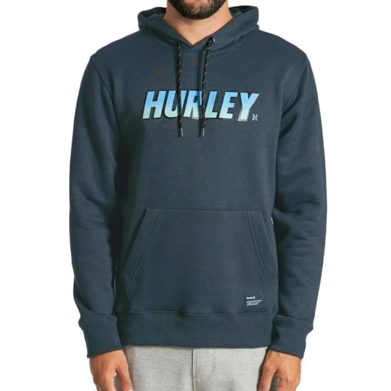 Blusão de Moletom Canguru com Capuz Hurley Fastlane - Masculino - Foto 1