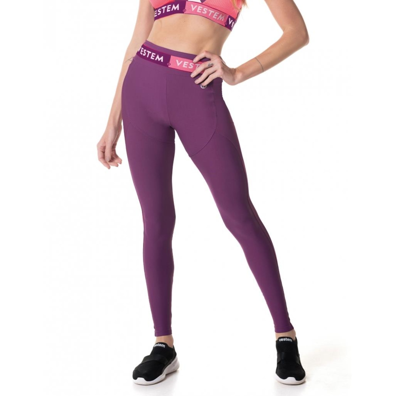 Calça Legging Vestem Fuso Push Ups Acai Ii - Feminina - Foto 1