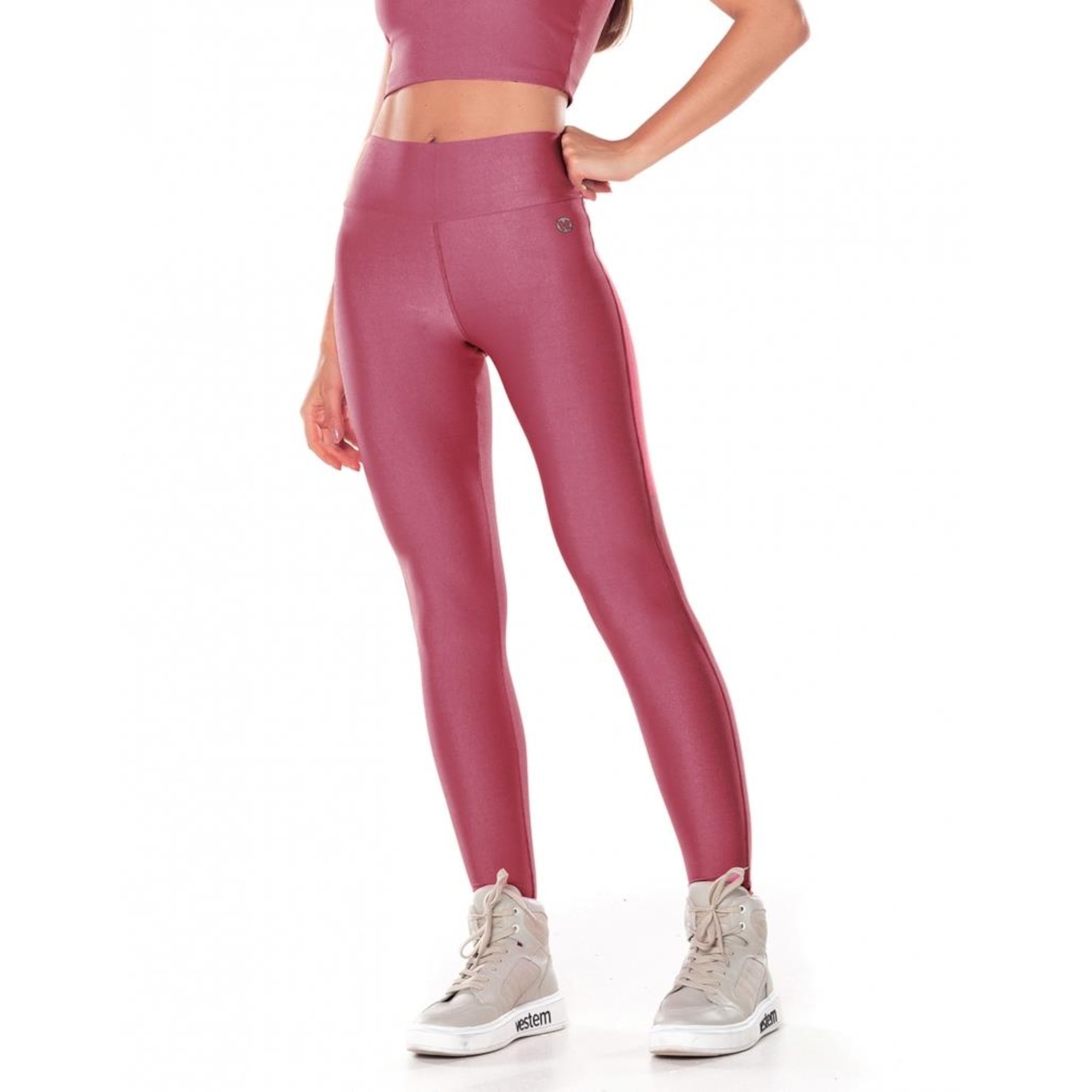 Calça Legging Fuso Cós Vestem Coração Lily Rosa Liris Vestem - Foto 1