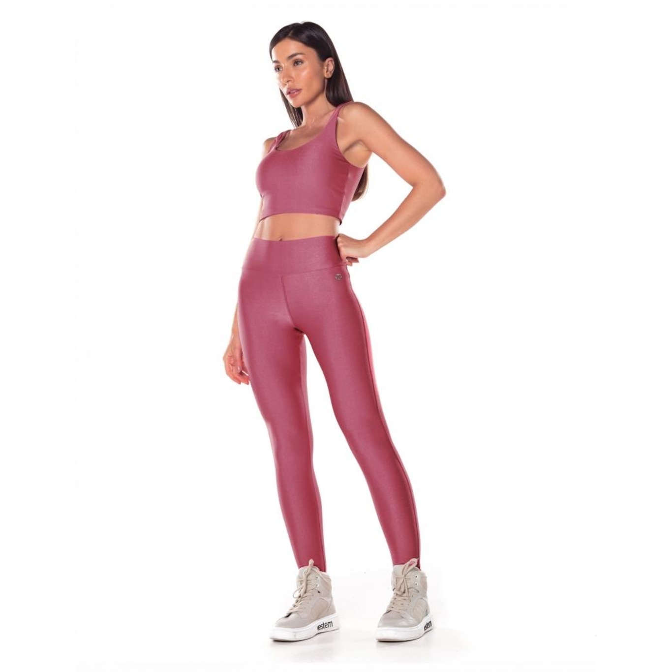 Calça Legging Fuso Cós Vestem Coração Lily Rosa Liris Vestem - Foto 3