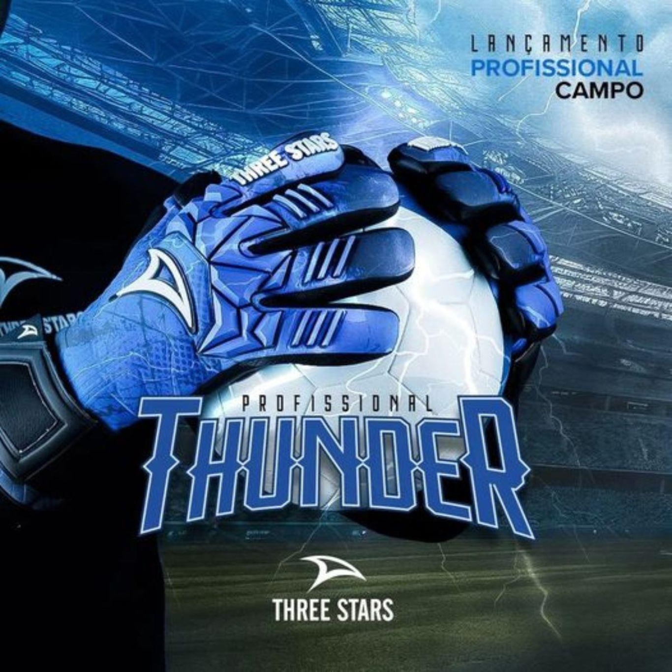 Luva de Goleiro Three Stars Thunder - Adulto - Foto 4