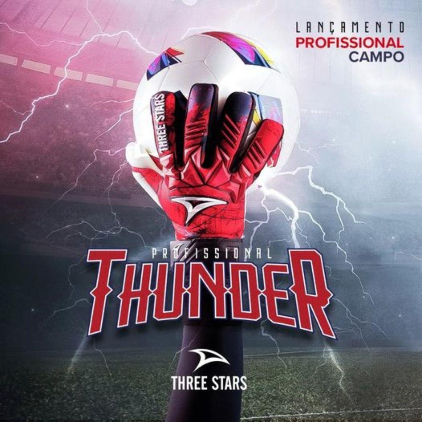 Luva de Goleiro Three Stars Thunder - Adulto - Foto 4