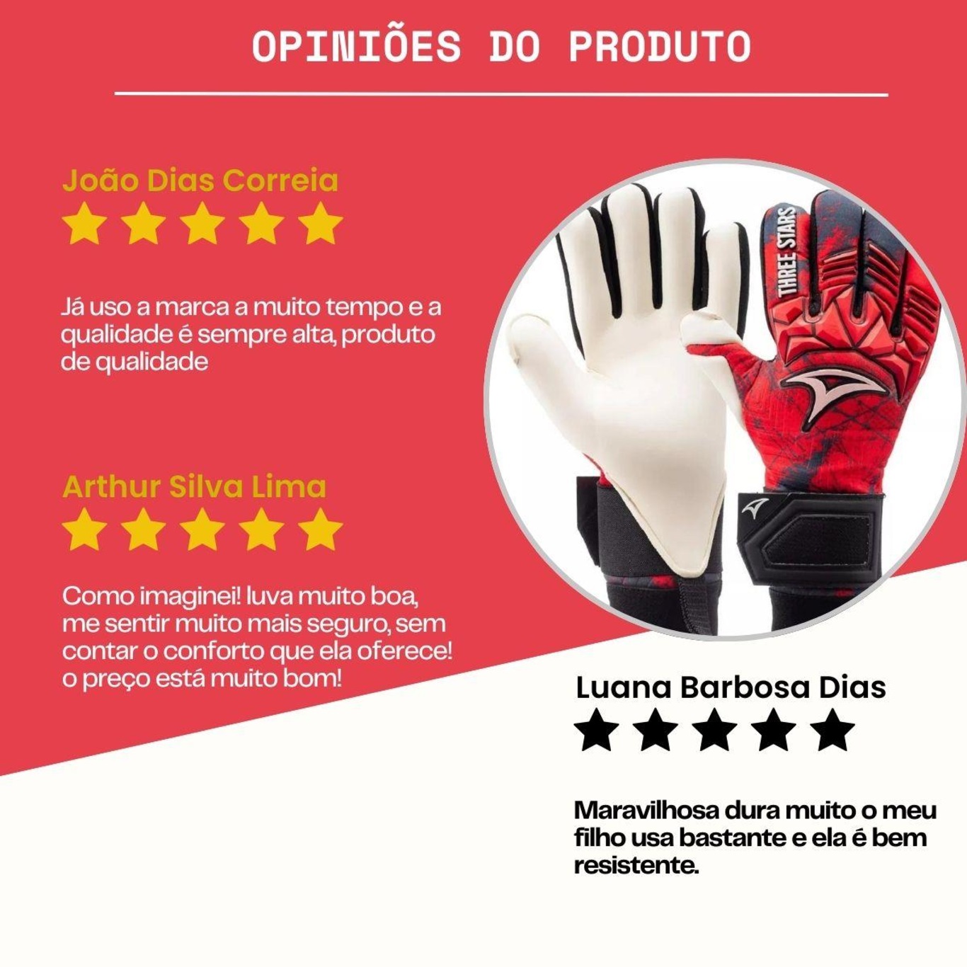 Luva de Goleiro Three Stars Thunder - Adulto - Foto 6